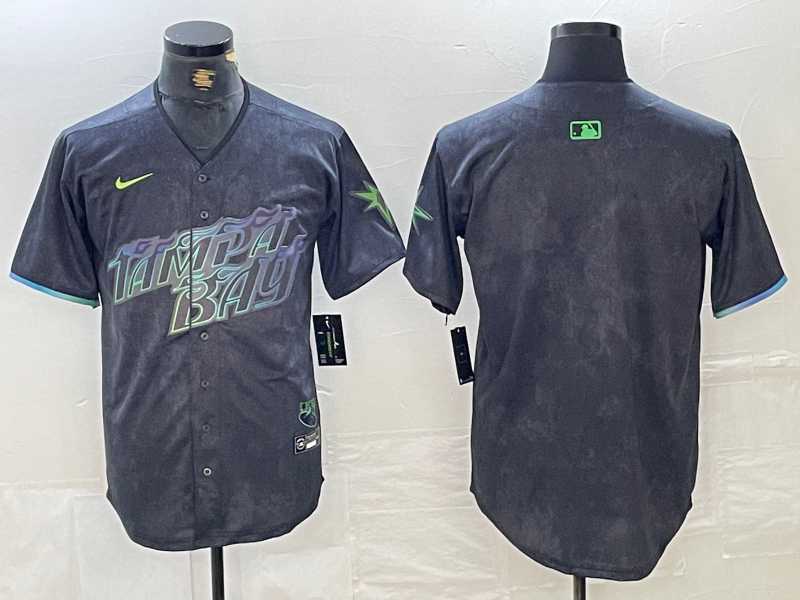 Men%27s Tampa Bay Rays Blank Charcoal 2024 City Connect Limited Stitched Jersey->texas rangers->MLB Jersey
